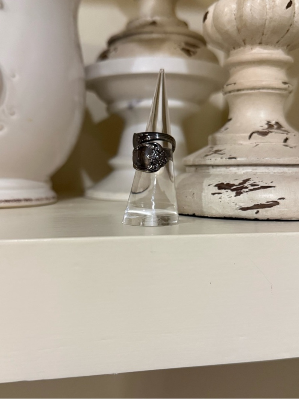 WMA Rogers Dark Silver Spoon Ring